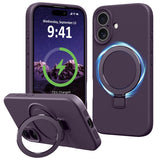Vanxiliiy for iPhone 16 Plus Case Stand, Slim Comfortable Liquid Silicone Phone Cases Compatible with MagSafe Magnetic Ring Kick