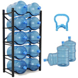 Semoprus 5 Gallon Water Bottle Holder For 10 Bottles 5 Tiers Heavy-Duty Water Cooler Jug Rack With Reinforcement Frame For Home Office Restaurant -Like New