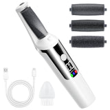 Electric Foot Callus Remover, Smooth Pedicure Wand Feet Rechargeable, Electric Foot File Pedicure Tool with 3 Rollers, 3 Speeds