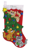 Tobin Decorating Kittens Felt Stocking Kit, Multi