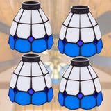 Baquler 4 Pcs Lip Stained Glass Lamp Shade, Tulip Shades Ceiling Fan Light Cover, Ceiling Fan Globes Replacement, Colored Light