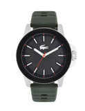 Lacoste Highkey Qtz Basic Khaki Round Dial Men'S Watch|Silicone Material|Multi Color Band - 2011357