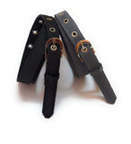 Women Xxxl Oversize Plus Size Fabric Belts For Jeans Trousers 2Pcs Combo Black And Grey