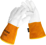 BEETRO Working Gloves 1 Pair, Tig Welding Cowhide Split Leather, Heat/Fire Resistant BBQ/Warehouse/Heavy Duty/Animal Handling Gl
