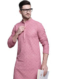 Jompers Men'S Sequin Embroidered Pure Cotton Kurtas (Coral, L)
