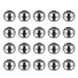 HARFINGTON 40pcs Beads 10mm Stainless Steel 4mm Hole Dia Bead for DIY Crafts, Silver Tone