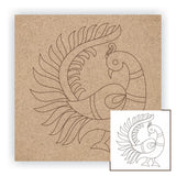 NameHaus Peacock Wall Art Decor | Traditional Indian Mural Style Line Art for Living Room, Bedroom & Office Decor | DIY Artistic