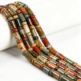 Land Long 6x10mm Cylinder Tube 3x6mm Rondelle Bead Natural Red Creek Picasso Jasper Gemstone Beads Beads for Jewelry Making Brac
