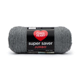 Red Heart Super Saver Jumbo YarnGrey, 1 Pack, Gray Heather 1446 Foot