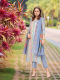Gosriki Women'S Rayon Viscose Straight Printed Kurta With Pant & Dupatta (Zaggu Blue-Vks02-Gs_Xl_Blue_X-Large),Blue,,B0F54BTC51