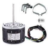 VEVOR 1/3HP Furnace Blower Motor, 110/120V 4.4Amps, 1075RPM 4 Speeds, CW/CCW Rotation, 48 Frame 5.2 Shaft Length, 5F/370V Capaci