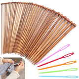 Artonezt Light Weight Bamboo Knitting Needles Set For Beginners, 18 Pairs (Size 2.010.0Mm) 13.5 Inch Long Single Point Knob Str