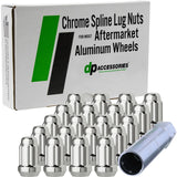 DPAccessories Chrome 1/2-20 Lug Nuts for Aftermarket Wheels - Closed End Spline Tuner - 34mm (1.35) Tall - Set of 20 - LCS3A2HC2