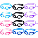 Gejoy 12 Pairs Kids Swimming Goggles No Leaking Swim Goggles Wide View Swim Glasses for Youth Children and Teens from 6 to 14 Ye