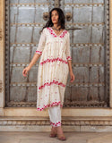 Anni Designer Women'S Rayon Blend Anarkali Embroidered Kurta With Pant & Dupatta (Raashi Cream_M_Cream_Medium),Cream,M,,,