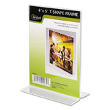 NuDell 4 x 6 Table Top Double Sided TBase Freestanding Sign Display Frame, Clear