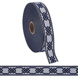 FINGERINSPIRE 27.3Yards Blue Jacquard Ribbon 1.12inch Wide Classical Rhombus Embroidered Lace Trim Woven Fabric Trim Vintage Jac