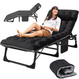 Slsy Sleeping Cots for Adults, 5-Position Folding Chaise Lounge Chairs Outdoor, Portable Folding Bed Cot Lounge Chair for Beach