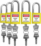 Lockout Tagout Lock 5 Loto Safety Padlocks For Lock Out Tag Out Stations And Devices (Yellow, Key Difference)