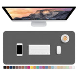 Hsurbtra Desk Pad, 30 x 14 PU Leather Desk Mat, XL Extended Mouse Pad, Waterproof Desktop Blotter Protector, Non-Slip Ultra Thin Large Laptop Keyboard Writing Mat for Office Home, Dark Gray