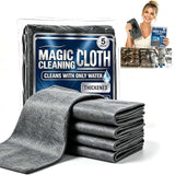 GosBio Genie Magic Cleaning Cloth StreakFree Microfiber Cleaning Cloths 5 Pack for Glass, Doors, Windows, Automobiles & Kitch