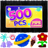 Eppingwin 500pcs Pipe Cleaners, Black Pipe Cleaners Craft Supplies,Chenille Stems for DIY Arts Crafts Project(Black)