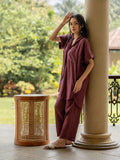 Gosriki Women'S Rayon Viscose Straight Solid Kurta With Pant (Wareya Wine-Gs_L_Wine_Large),Wine,,B0F6347J26