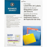 Business Source 26101 File Folder Labels,Laser/Inkjet,2/3Inch x37/16Inch ,750/PK,AST