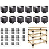 Heavy Duty Workbench Brackets Kit, 8 PCS 3Way Right Angle Corner Braces for DIY 2x4 Wood, Steel Frame Building Plates for W