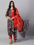 Anni Designer Women'S Cotton Blend Printed Straight Kurta With Pant & Dupatta (Sukar-Blue_Xl_Blue_X-Large),Blue,XL,,,
