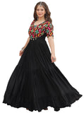 Wedani Georgette Anrakali Kurta Set For Women (In Alpha M Regular Black),BLACK,M