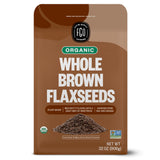 FGO Organic Whole Brown Flax Seeds, 2 Pound / 32oz Bulk Resealable Pouch, For Baking, Cooking & Smoothies, Sproutable, Grown in