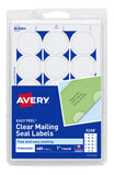 Avery Mailing Seals, 1 Round Labels, Clear, 480 Printable Mailing Labels (05248)