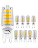 GOHDLAMP 10 Pack G9 LED Bulb Dimmable, 40 Watt Equivalent T4 Chandelier Light Bulbs, 4W 4000K Neutral White 450 Lumen, Ceramic B