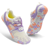 XIHALOOK Walking Barefoot Water Sports Hiking Shoes Womens Mens for Beach Swim Kayaking Camping Purple White, 11 Women/9.5 Men