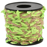CABODYALS 33 Feet 2MM Green Leaves Vine Ribbon Artificial Leaf String Rattan Cord Natural Jute Trim Braided Burlap Decorated Twi