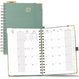 POPRUN Monthly Planner 2026-2027 Spiral Hardcover (6.25 x 8.5), 18 Months Calendar (Jan.2026-Jun.2027) - 2 Pages per Month w