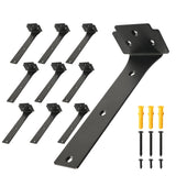 Redunest Floating Shelf Brackets,10 Pack Heavy Duty L Brackets for Shelves, 8 Inch Black Stainless Steel Countertop Support Brac