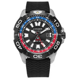 CITIZEN Mens Eco-Drive Promaster Sea Eco Dive, Stainless Steel Watch, Black Polyurethane Strap, Dual Time, Date (Model: BJ7128-