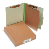 Recycled Pressboard Classification Folder with 1 Divider, Ltr, Leaf Green, 10/Bx ACC15044