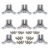 BLCCLOY 8Pcs 10 Series Aluminum Extrusion Profile Tri Bracket 3-Way End Corner Right Angle 1 x 1 1 Inch Connector with Screws fo