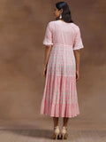 Libas Women'S Cotton A-Line Midi Dress (29162_Pink Pink Xl
