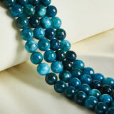 35pcs 10mm Natural Apatite Beads Gemstone Beads Round Loose Beads for Jewelry Making