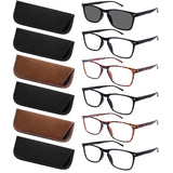 ZONLON 6 Pack Reading Glasses for Women Men, Spring Hinge Eyeglasses Blue Light Blocking Anti Eyestrain Computer Readers (3Black