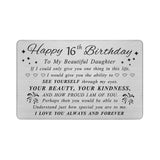 DEGASKEN Sweet 16 Birthday Card for Daughter - 16th Birthday Card for Daughter - Happy 16th Birthday Gifts Decorations for Girls