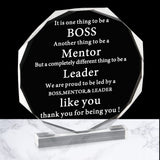 Yulejo Boss Gifts Acrylic Boss Day Gifts for Men Women Office Leader Going Away Gift for Appreciation Plaque Funny Work Acrylic