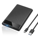 POSUGEAR 2.5 ' ' External Hard Drive Enclosure, 6Gbps USB C 3.1 Gen 2 to SATA III Tool-Free External Hard Drive Case for 7mm/9.5