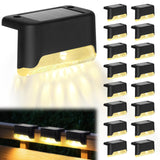 HLCZLUZ Solar Deck Lights, 16 Pack LED Waterproof Outdoor Lights for Stairs, Steps, Fence, Railing, Pathway (16)