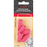 General Pencil Eraser Caps, Pink, 5Pack