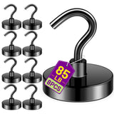 Niuknow Black Magnetic Hooks, 85lbs Magnet Hooks for Hanging Mugs, Magnetic Key Holder for Fridge, Magnets for Classroom, Grill,